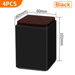 Bed Furniture Square Risers Solid Steel Bed Furniture Post Lifts Protect Floors Anti Scratch Wood and Carpet Surface Heavy Duty