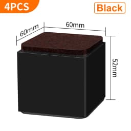 Bed Furniture Square Risers Solid Steel Bed Furniture Post Lifts Protect Floors Anti Scratch Wood and Carpet Surface Heavy Duty