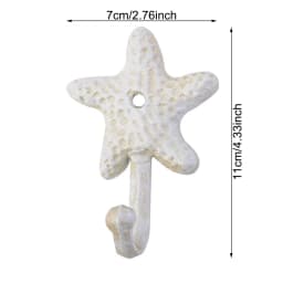Starfish Cast Iron Decorative Wall Hooks Coats Aprons Hats Towels Hooks Beach Ocean Theme Chic Metal Hooks