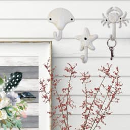 Starfish Cast Iron Decorative Wall Hooks Coats Aprons Hats Towels Hooks Beach Ocean Theme Chic Metal Hooks