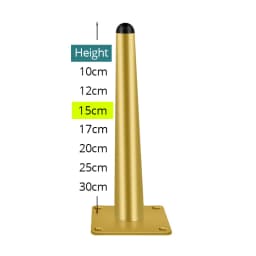 KAK 4pcs Gold Furniture Legs Black Cold Rolled Steel Table Feet Sofa Bed Leg Replacement 800KG Heavy Duty Furniture Hardware