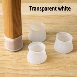 4PC Transparent Thickened Table And Chair Foot Cover Wear resistant Non-slip Chair Leg Cushion Rubber Stool Leg Protective Cover