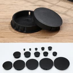 8pcs/pack Plastic Ceramic Tile Hole Bulkhead Buckle Type Pipe Plug Cover Head Hole Decorative Cap Black Round Hole Plug