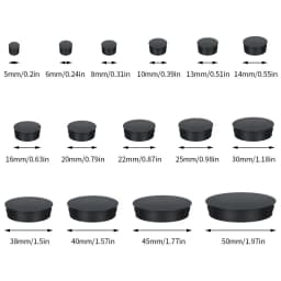 8pcs/pack Plastic Ceramic Tile Hole Bulkhead Buckle Type Pipe Plug Cover Head Hole Decorative Cap Black Round Hole Plug