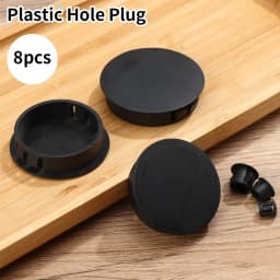 8pcs/pack Plastic Ceramic Tile Hole Bulkhead Buckle Type Pipe Plug Cover Head Hole Decorative Cap Black Round Hole Plug