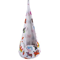 Kids Pod Swing Seat Cotton Canvas Child Hammock Chair with Air Cushion For Indoor And Outdoor Use, With Storage Bag, Inflator