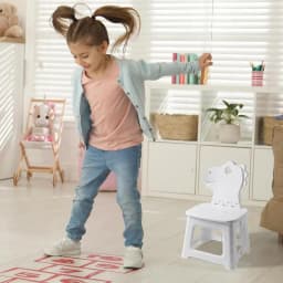Folding Step Stool Cute Animal Kids Folding Chairs With Back Support Thickened Seat Furniture Home Shoe Changing Chair For Home