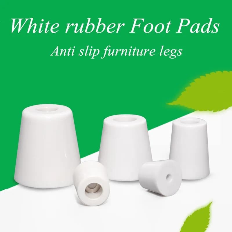 8Pcs White Rubber Feet Non-slip Furniture Feet Chair Floor Protector Table Leg Cover Cabinet Bottom Pads Furniture Legs