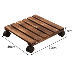 Heavy-Duty Flower Pot Mobile Base - Multifunctional Wooden Tray with Universal Wheels, Thickened Round/Square Design, Indoor Sto