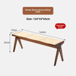 Chandigarh Rattan Bench Entryway Shoe Bench Long Wood Dining Table Stool for Living Room Minimalist Bedroom Footrest Stools