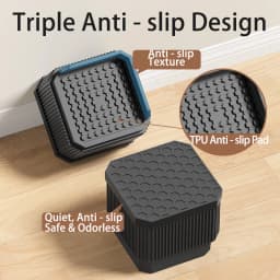Adjustable-Height Round Furniture Risers: For Sofa & Coffee Table Leg Protection, High Load-Bearing, Triple Anti-Slip