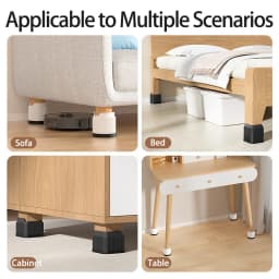 Adjustable-Height Round Furniture Risers: For Sofa & Coffee Table Leg Protection, High Load-Bearing, Triple Anti-Slip