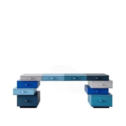 Creative modern solid wood computer desk with simple design Italian family study table with office leather bag
