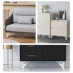 4pcs Gold/Black/Silver Iron Sofa Leg Hollow Cabinet Foot European Furniture Holder Side Tea Table Legs
