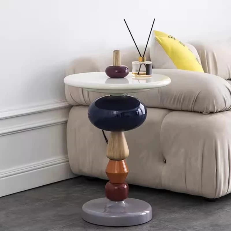 ‌Scandinavian Side Table, Colorful Accent Living Desk, Creative Bedside Cabinet, Candy-Inspired End Table