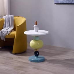 ‌Scandinavian Side Table, Colorful Accent Living Desk, Creative Bedside Cabinet, Candy-Inspired End Table
