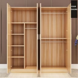 Factory Direct Supply Cheap Simple Modern Two Three Four Doors Wooden Clothes Wardrobe Closet for Bedroom Furniture