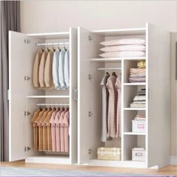 Factory Direct Supply Cheap Simple Modern Two Three Four Doors Wooden Clothes Wardrobe Closet for Bedroom Furniture