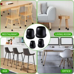 8pcs Round Chair Leg Protectors Foot Cover Diagonal with Thick Wrap Felt Pads Silicone Furniture Table Feet Protect Floors