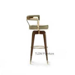 Chair Steel Luxury Stainless American Modern Bar Creative Chair for Kitchen Reception Bar Stool Solid Wood High Stools