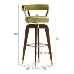 Chair Steel Luxury Stainless American Modern Bar Creative Chair for Kitchen Reception Bar Stool Solid Wood High Stools