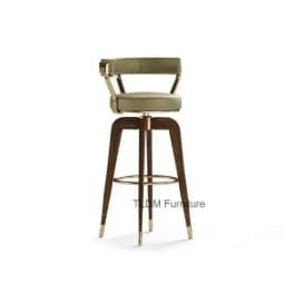 Chair Steel Luxury Stainless American Modern Bar Creative Chair for Kitchen Reception Bar Stool Solid Wood High Stools