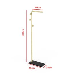 Modern Floor Standing Garment Rack with Marble Board Heavy-Duty Metal Clothing Hanger Organizer Durable Freestanding Coat Stand