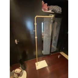 Modern Floor Standing Garment Rack with Marble Board Heavy-Duty Metal Clothing Hanger Organizer Durable Freestanding Coat Stand