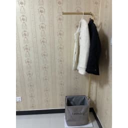 Modern Floor Standing Garment Rack with Marble Board Heavy-Duty Metal Clothing Hanger Organizer Durable Freestanding Coat Stand