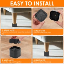 8/16Pcs Adjustable Furniture Feet Riser Stackable Chair Heightening Foot Pad Bed Raising Blocks for Table Desk Couch Chair Sofa