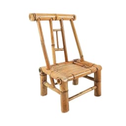 BP82 Handcrafted Bamboo Chair with Backrest Traditional Chinese Style Photography Tea Room Dining Chair for Home Decor