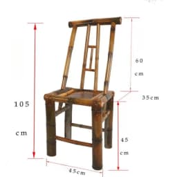 BP82 Handcrafted Bamboo Chair with Backrest Traditional Chinese Style Photography Tea Room Dining Chair for Home Decor