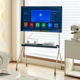 TV Stands with Wheels Small Apartment TV Bracket Removable Simple Living Room Monitor Bracket Stainless Steel Floor TV Stands