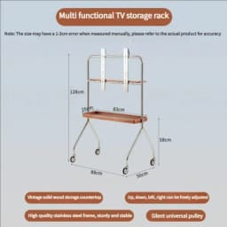 TV Stands with Wheels Small Apartment TV Bracket Removable Simple Living Room Monitor Bracket Stainless Steel Floor TV Stands
