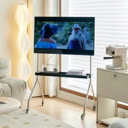TV Stands with Wheels Small Apartment TV Bracket Removable Simple Living Room Monitor Bracket Stainless Steel Floor TV Stands