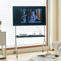 TV Stands with Wheels Small Apartment TV Bracket Removable Simple Living Room Monitor Bracket Stainless Steel Floor TV Stands