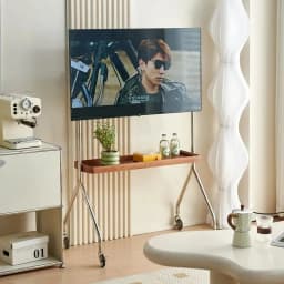TV Stands with Wheels Small Apartment TV Bracket Removable Simple Living Room Monitor Bracket Stainless Steel Floor TV Stands