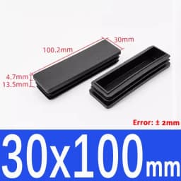 Black Square Plastic Black Blanking End Cap Pipe Plug Foot Furniture Inner Plug Cover 10x10mm ~ 100x100mm