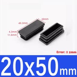 Black Square Plastic Black Blanking End Cap Pipe Plug Foot Furniture Inner Plug Cover 10x10mm ~ 100x100mm