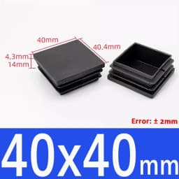 Black Square Plastic Black Blanking End Cap Pipe Plug Foot Furniture Inner Plug Cover 10x10mm ~ 100x100mm