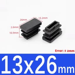 Black Square Plastic Black Blanking End Cap Pipe Plug Foot Furniture Inner Plug Cover 10x10mm ~ 100x100mm