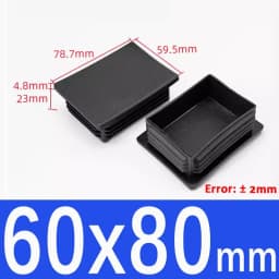 Black Square Plastic Black Blanking End Cap Pipe Plug Foot Furniture Inner Plug Cover 10x10mm ~ 100x100mm