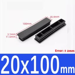 Black Square Plastic Black Blanking End Cap Pipe Plug Foot Furniture Inner Plug Cover 10x10mm ~ 100x100mm