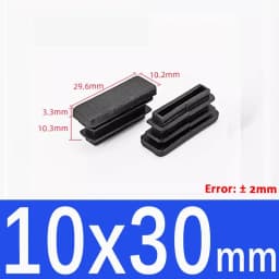 Black Square Plastic Black Blanking End Cap Pipe Plug Foot Furniture Inner Plug Cover 10x10mm ~ 100x100mm