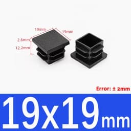 Black Square Plastic Black Blanking End Cap Pipe Plug Foot Furniture Inner Plug Cover 10x10mm ~ 100x100mm