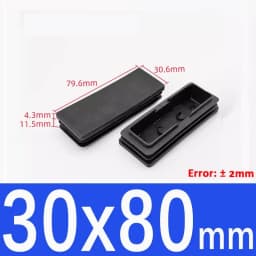 Black Square Plastic Black Blanking End Cap Pipe Plug Foot Furniture Inner Plug Cover 10x10mm ~ 100x100mm