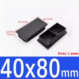 Black Square Plastic Black Blanking End Cap Pipe Plug Foot Furniture Inner Plug Cover 10x10mm ~ 100x100mm