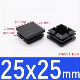 Black Square Plastic Black Blanking End Cap Pipe Plug Foot Furniture Inner Plug Cover 10x10mm ~ 100x100mm