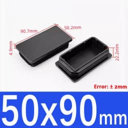 Black Square Plastic Black Blanking End Cap Pipe Plug Foot Furniture Inner Plug Cover 10x10mm ~ 100x100mm