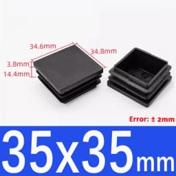 Black Square Plastic Black Blanking End Cap Pipe Plug Foot Furniture Inner Plug Cover 10x10mm ~ 100x100mm